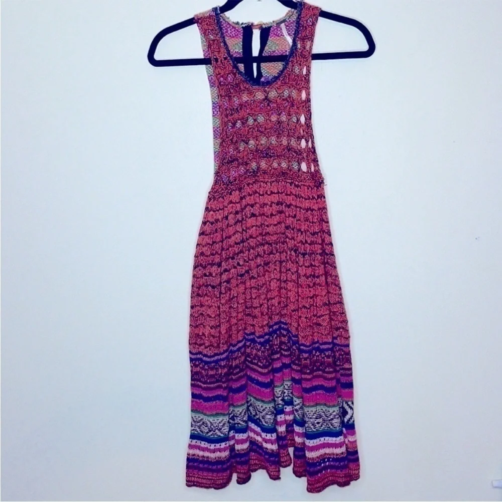 Free People Boho Rare Hearts Sweater Dress Crochet Swimsuit Coverup Top or Dress